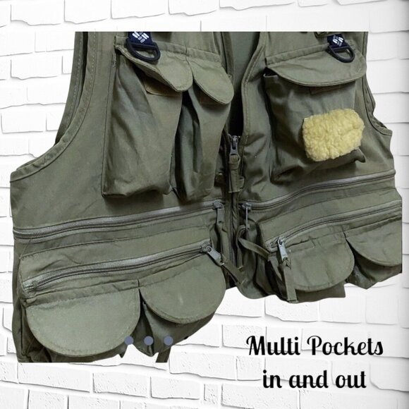Vintage Columbia Sportswear Green Utility Vest – Timeless Outdoor Style!  Med - Picture 3 of 9